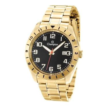Imagem de Relógio Champion Masculino Analógico Dourado Preto Ca31435u