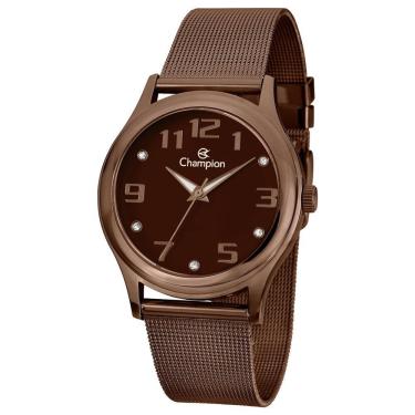 Imagem de Relógio Champion Feminino Marrom Esteira Analógico Cn29007m