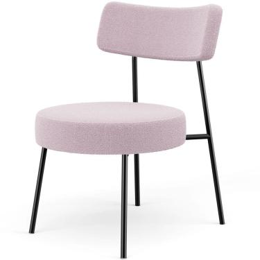 Imagem de Poltrona Decorativa Para Sala De Estar Base Fixa Londres L02 Bouclê Rosê - Lyam