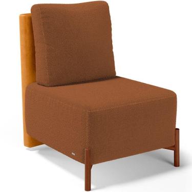 Imagem de Poltrona Decorativa Sala de Estar Living Hungria L02 Couríssimo Whisky Bouclê Terracota - Lyam