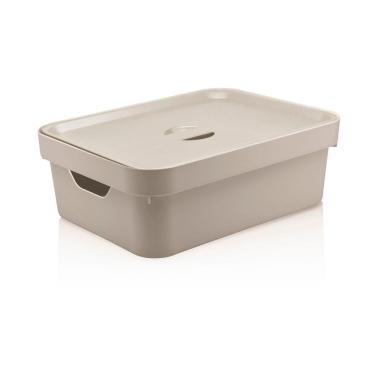 Imagem de Caixa Organizadora Cube M Bege 36,5x27,5x13 Martiplast