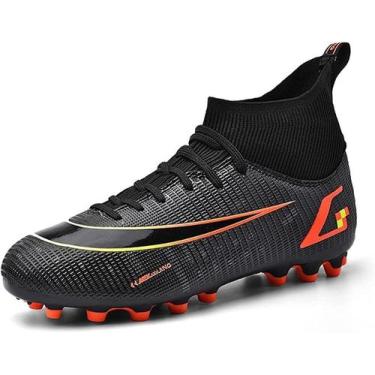 Imagem de Tênis de futebol masculinos de futebol com pontas longas, couro e borr