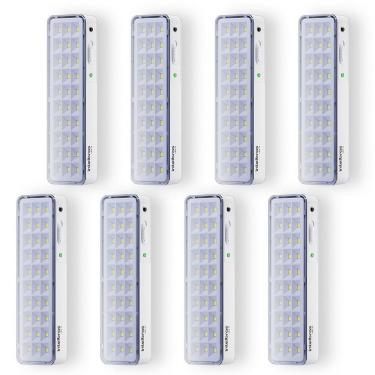 Imagem de Kit 08 Luminárias de Emergência Led Intelbrás Autônoma Lea 31 com 30 Leds Branco Bivolt