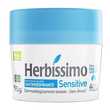 Imagem de Desodorante em Creme Herbíssimo Sensitive Antiperspirante 48h sem Álcool 55g