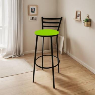 Imagem de Banqueta Alta Roma C/ Encosto - Moveraço, ASSENTO: VERDE