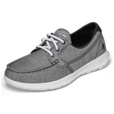 Imagem de Skechers Go Walk Lite - Sapato náutico feminino Isla, Preto/branco, 38