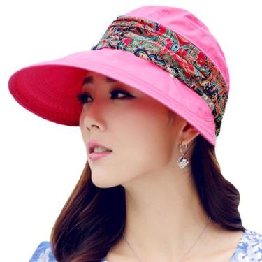 Imagem de Chapéu KXF com proteção UV, aba larga, chapéu de sol dobrável, rosa ch