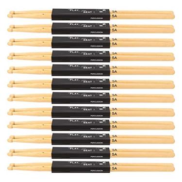 Imagem de RiToEasysports Baquetas Profissionais 5A de Madeira de Bordo, Conjunto de 12 Pares para Performance de Tambor