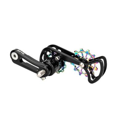 Imagem de menolana Tensor de corrente de velocidade única em liga de alumínio, resistente, reparo leve e portátil, acessórios de substituição para bicicletas, Preto Colorido