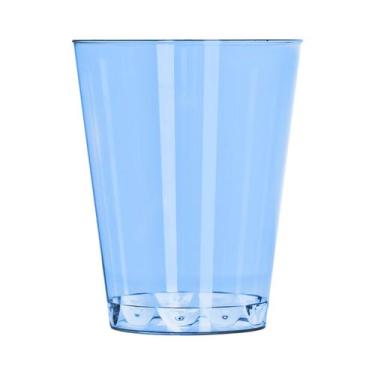 Imagem de 20 Copo Descartável de Festa 200ml Premium - AAZ, Translúcido Azul