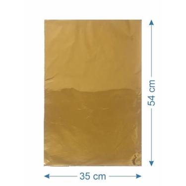 Imagem de 50 Saco de Presente Metalizado 35x54cm - AAZ, Ouro