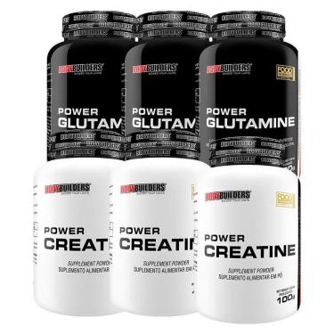 Imagem de KIT 3x Power Glutamina 100g + 3x Power Creatina 100g - BodyBuilders-Unissex
