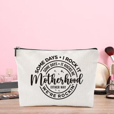 Imagem de Bolsa de maquiagem para mãe, presente de filhas, filhas, Dia das Mães, presentes de aniversário para mãe, mãe Some days I Rock It Some Days It Rocks Me, bolsas de cosméticos