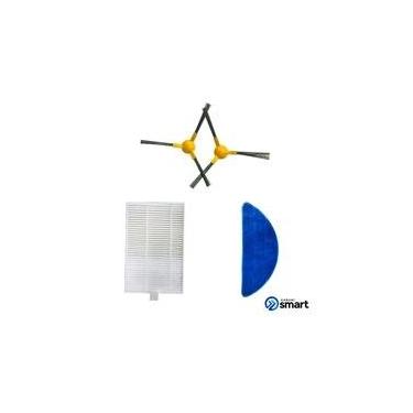 Imagem de Kit reposição para Robô Aspirador KABUM! smart 500/700 - 5 Filtros HEPA + 2 Panos de Limpeza + 2 Pares de Escovas Laterais - KSHPR217