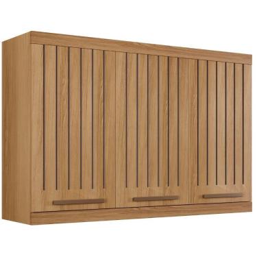 Imagem de Armário Aéreo Talismã 3 Portas Cinamomo Ripado Arte Móveis