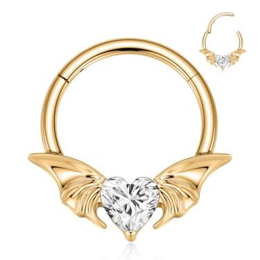 Imagem de FUNLMO Anel de septo Daith Helix Rook Cartilagem Tragus Piercing Jóias Anéis de nariz Argolas Aço Cirúrgico 316L Jóias Septo Brinco Daith, Aço inoxidável, Zircônia cúbica