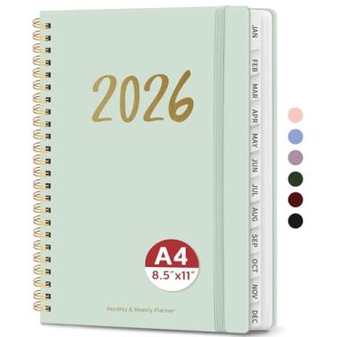 Imagem de Agenda 2026 – Agenda semanal e mensal, janeiro de 2026 a dezembro de 2026, encadernado em espiral, agenda 2026, bolso interno, perfeito para escritório, casa, material escolar – A4 (21,6 cm x 28 cm