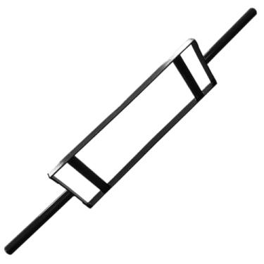 Imagem de Barra H de Aço para Musculação, Preto Brilhante, Pegada Central, Suporta 70kg, Ideal para Treinamento de Força, Exercícios de Bíceps, Costas e Tríceps, 1,7kg