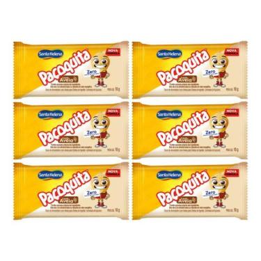Imagem de Kit 6 paçoquita paçoca quadrada com aveia 18g sta helena - zero açucar