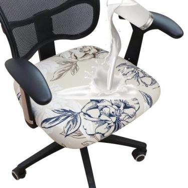 Imagem de Capa de assento de cadeira FORCHEER Impermeável Floral 50x50 cm