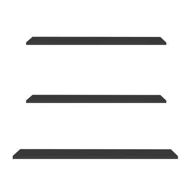 Imagem de Prateleira Flutuante Para Sala Kit 3 Com Suporte Invisível Cp2 Yara Preto - Lumil