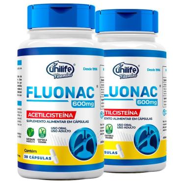 Imagem de Kit 2 Fluonac Acetilcisteína Unilife 30 Cápsulas