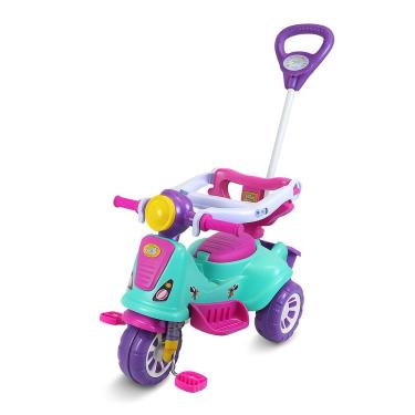 Imagem de Triciclo Avespa Pink Infantil Passeio Pedal Empurrador Maral