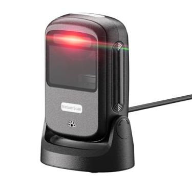 Imagem de NetumScan Scanner automático de código de barras de mesa mãos-livres, sensor CMOS 1M omnidirecional USB com fio 1D 2D leitor de código de barras para armazém, supermercado, loja de varejo, sistema de