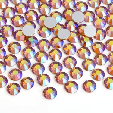 Imagem de Jollin Cola Fix Cristal Flatback Strass Vidro Diamantes Gemas para Arte de Unhas Artesanato Decorações Roupas Sapatos (ss30 288pcs, Topázio AB)