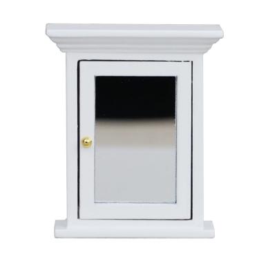 Imagem de Móveis de casa de bonecas em miniatura Armário de banheiro de madeira 1:12