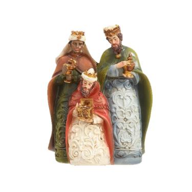 Imagem de Estátuas de três magos resinam presépio bíblico de 7 polegadas