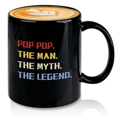 Imagem de Slugeren Presentes para Grandpa, Pop Pop The Man The Myth The Legend Caneca de Café, Aniversário do Dia dos Pais, Presentes de Natal para Avô Papa Dad de netos, Papa Caneca de Café, 325 ml