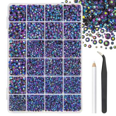 Imagem de 2 mm, 3 mm, 4 mm, 5 mm, 6 mm, rosa roxa, resina AB gelatinosa, strass, flatback, joias, diamantes, berloques para unhas, copos, garrafas, artesanato, sapatos, telefones, graduação, boné, scrapbook