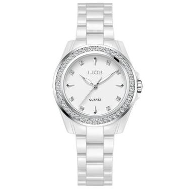 Imagem de Relógio Feminino design luminoso cerâmica vintage à prova dagua - LIGE