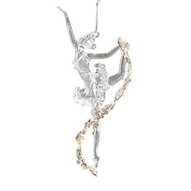 Imagem de UGPLM Enfeite de Natal para pendurar na árvore, pingente charmoso, bola decorativa transparente brilhante em formato de bailarina, ideal para decoração de