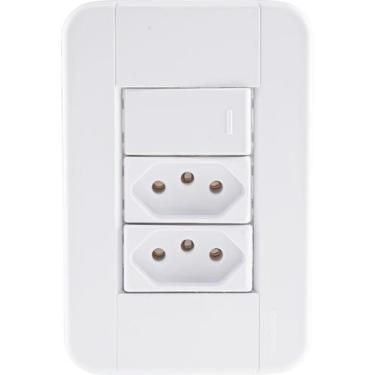 Imagem de Conjunto 4x2 com 1 Interruptor Simples 10 A 250 V e 2 Tomadas 2P+T 10 