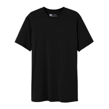 Imagem de Roupa íntima masculina Saxx – Camiseta masculina de manga curta de algodão refrescante Droptemp preta