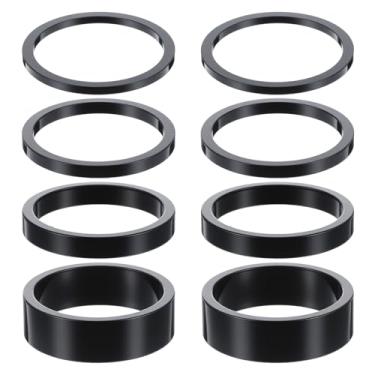Imagem de Ajcotahm Espaçadores de fone de ouvido de bicicleta, espaçadores de haste de bicicleta de liga de alumínio, arruela de garfo sem rosca, adequado para haste de 1 1/20.3 cm (2 mm, 3 mm, 5 mm, 10 mm)