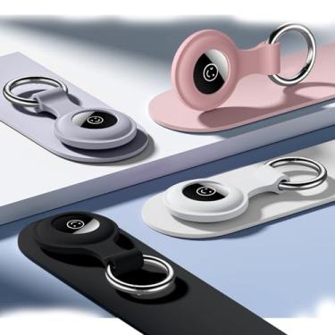 Imagem de Pacote com 4 porta-etiquetas para AirTag, capa compatível com Apple para AirTags, para chaves/coleira de animal de estimação/bagagem, protetor de silicone macio para acessórios de airtag para