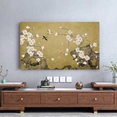 Imagem de Impressão floral 32-80 polegadas Capa contra poeira para TV interna Protetor de tela universal LCD/LED de tecido lavável para sala de estar e quarto decoração-flor||58-60 polegadas