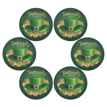 Imagem de ATTX Jogo americano de chapéu de São Patrício para mesa de jantar, jogo americano de decoração do dia de São Patrício, tapetes para mesa de cozinha para 6#189