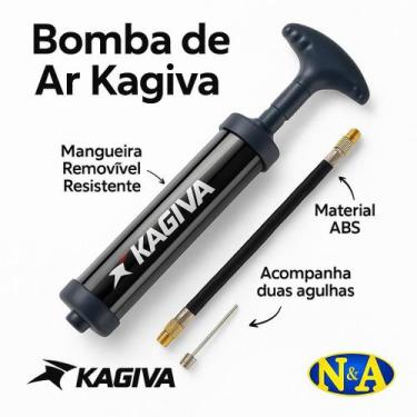 Imagem de Bomba de Ar Kagiva Para Encher Bola Original Dupla Ação Com Bico Reser