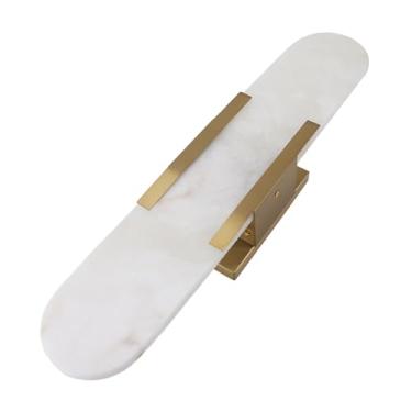 Imagem de LiebeWH Arandela de Parede de Mármore Moderna, LED de Ferro e Mármore, Luminária Elegante de Dupla Direção para Sala de Estar e Banheiro