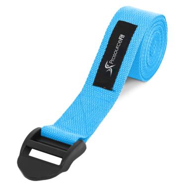 Imagem de ProsourceFit Alça de ioga com fivela de apertar, algodão durável, 2,4 m x 3,8 cm para alongamento, flexibilidade, segurar poses de ioga e fisioterapia, Aqua