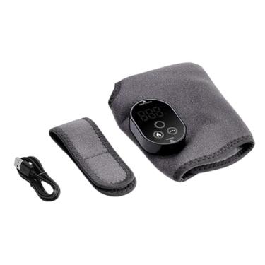 Imagem de predolo Massageador de tornozelo com vibração quente, 6 níveis de aquecimento, faixa aquecedora para tornozelo, almofada de aquecimento para presente de, Cinza