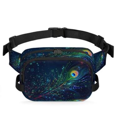 Imagem de Pochete floral mandala boho ciano para mulheres e homens com alça ajustável bolsa de cinto bolsa transversal bolsa de peito bolsa tiracolo bolsa tiracolo, Cor 17