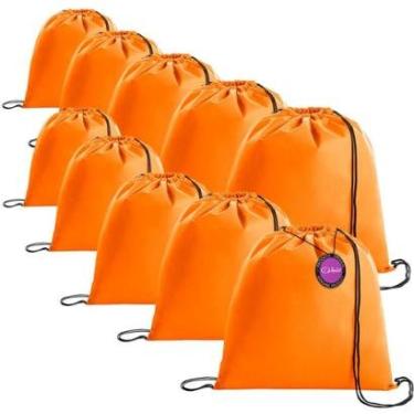 Imagem de Kit 10x Mochilas tipo Saco Gym Sack em TNT Premium 37x41cm Cute TopGet-Unissex