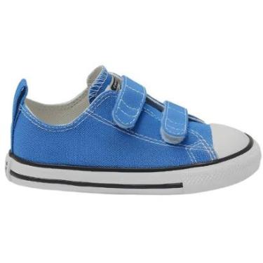 Imagem de Tênis Infantil Converse All Star Seasonal Colors Tiras Auto Colante Azul-Masculino
