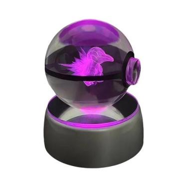 Imagem de Luminária LED 3D Cristal Pokémon POKE BALL Com Figuras De Brinquedo Sn