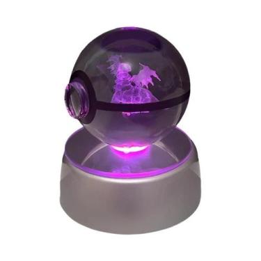 Imagem de Luminária LED 3D Cristal Pokémon POKE BALL Com Figuras De Brinquedo Sn
